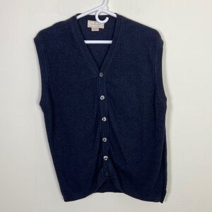 Murano Men's Large Knit Wool Cozy Sweater Vest Dark Academia Preppy 90s Grandpa